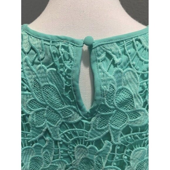 PHILOSOPHY REPUBLIC CLOTHING Lace Overlay Top Green Size XL - Picture 5 of 6